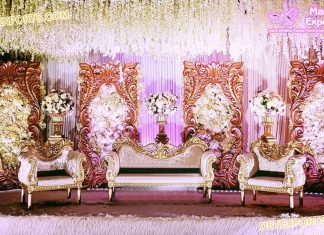 Golden FRP Stage Panels for Wedding