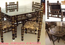Gujarati Wooden Carved Sankheda Dining Set