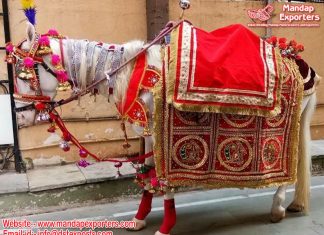 Hindu Wedding White Horse Costume Decoration