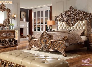 King-Size Solid Teak Wood Bedroom Furniture