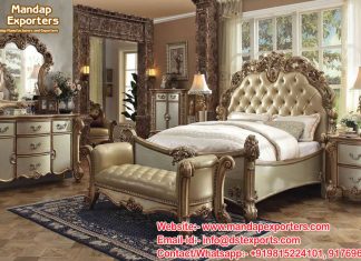 Luxury Wooden Carved Home Bed Furniture
