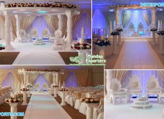 Modern White Contemporary Wedding Mandap
