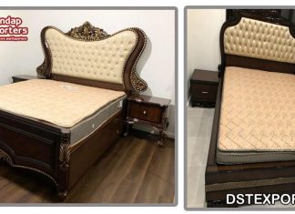 Pure Teak Wood Stylish King Size Bed