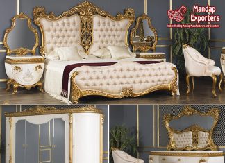 Royal Gold Finish Bedroom Furniture Set Royal Gold Finish Bedroom Furniture Set