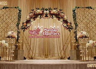 Royal Gold Metal Backdrop for Wedding Event