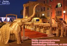 Royal Wedding Entrance Fiber Elephant Statue