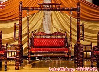 Teak Wood Indian Wedding Sankheda Swing Set Teak Wood Indian Wedding Sankheda Swing Set