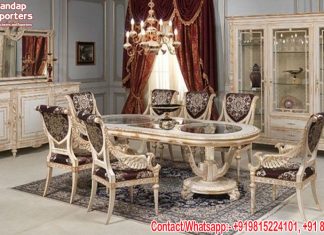 Victorian Solid Wood Carved Dining Home Furniture