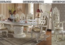 Victorian Wooden Carved Dining Table Set