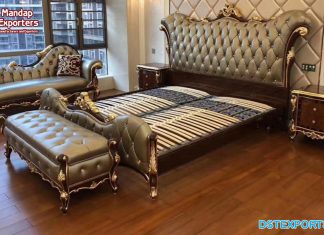 Wooden Carved European Style Bedroom Set