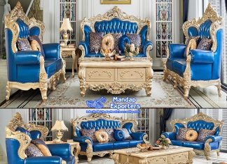 Wooden Leather Lounge Couch For Home Decor