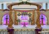 Wooden Look FRP Carved Peacock Mandap