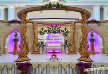 Wooden Look FRP Carved Peacock Mandap