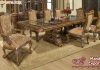 Antique Brown Finishing Dining Table Set