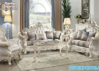 Antique Platinum Finish Living Room Furniture