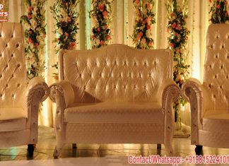 Elegant Luxury Wedding Leather Sofa Set