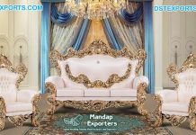 Exclusive Living Room Gold Finish Sofa Set