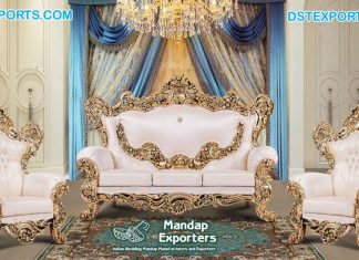 Exclusive Living Room Gold Finish Sofa Set
