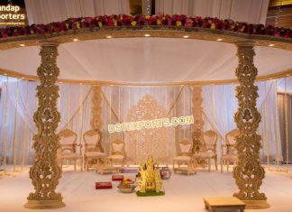 Fascinating Indian Wedding Wooden Mandap Decor Fascinating Indian Wedding Wooden Mandap Decor