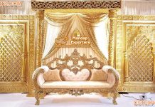 Fully Hand-Carved Wedding Golden Back Frames