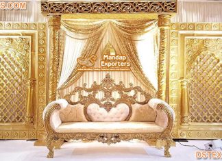 Fully Hand-Carved Wedding Golden Back Frames