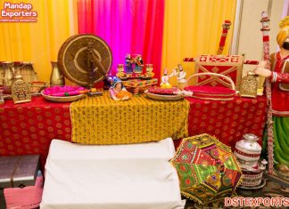Glam Punjabi Wedding Sangeet Stage Props