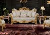 Luxury White Gold Finish Livingroom Furniture Set