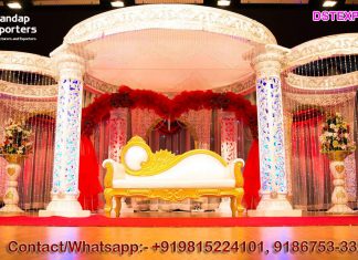 Modern White South Indian Wedding Mandap