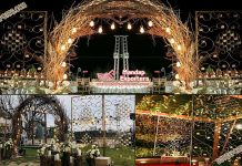 Outdoor Wedding Metallic Candle Backdrop