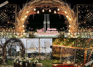 Outdoor Wedding Metallic Candle Backdrop