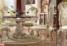 Royal Silver Carved 4 Seater Dining Set