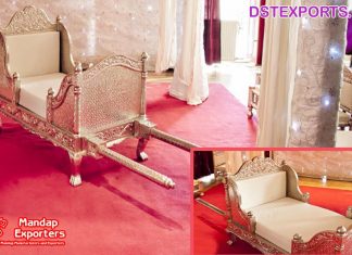 Silver Designer Palki for Bride Entry