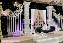 Wedding White Theme Premium Stage Decoration