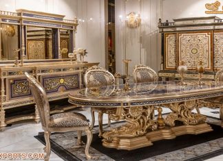 6 Pcs Wooden Carved Dining Set