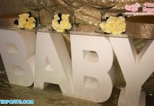 Baby Shower Table with Letters Base