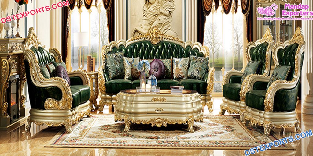 Classic Italian Style Drawing Room Sofa Set - Mandap Exporters Patiala
