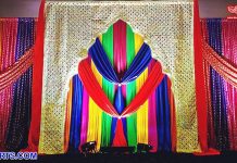 Colorful Wedding Sangeet Function Drape Setup