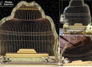 Contemporary Wedding Stage Metal Cage Decor