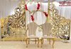 Luxury Golden Monet Wedding Backdrop Stage