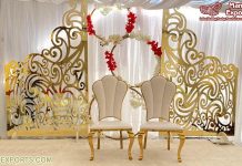 Luxury Golden Monet Wedding Backdrop Stage