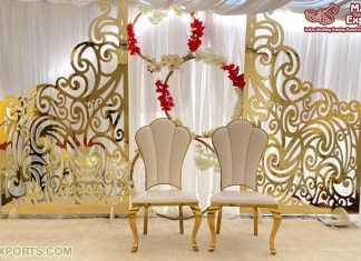 Luxury Golden Monet Wedding Backdrop Stage