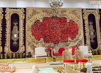 Majestic Wedding Grand Stage Back Frame Decoration