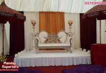 Modern White & Silver Wedding Couch