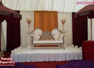 Modern White & Silver Wedding Couch