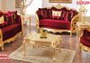 Rich Red & Gold Home Furniture Set