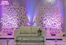 Wedding Stage White Fiber Flower Panels