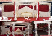 White Crystal Wedding Event Mandap Decor
