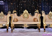 Luxurious Wedding Leather King Sofa Set