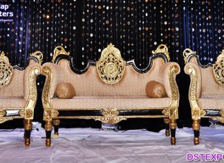 Luxurious Wedding Leather King Sofa Set