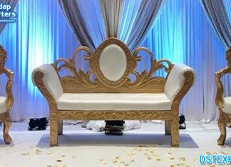 Luxury Wedding Gold & Ivory Sofa Set
